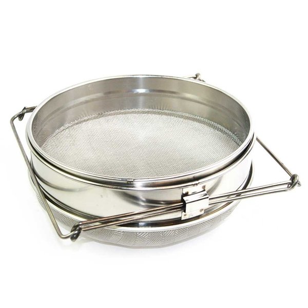 Good Land Bee Supply Food Grade 304 Double Sieve Stainless Steel Bucket Top Honey Strainer, Filter for Honey processing GLSTRAINER